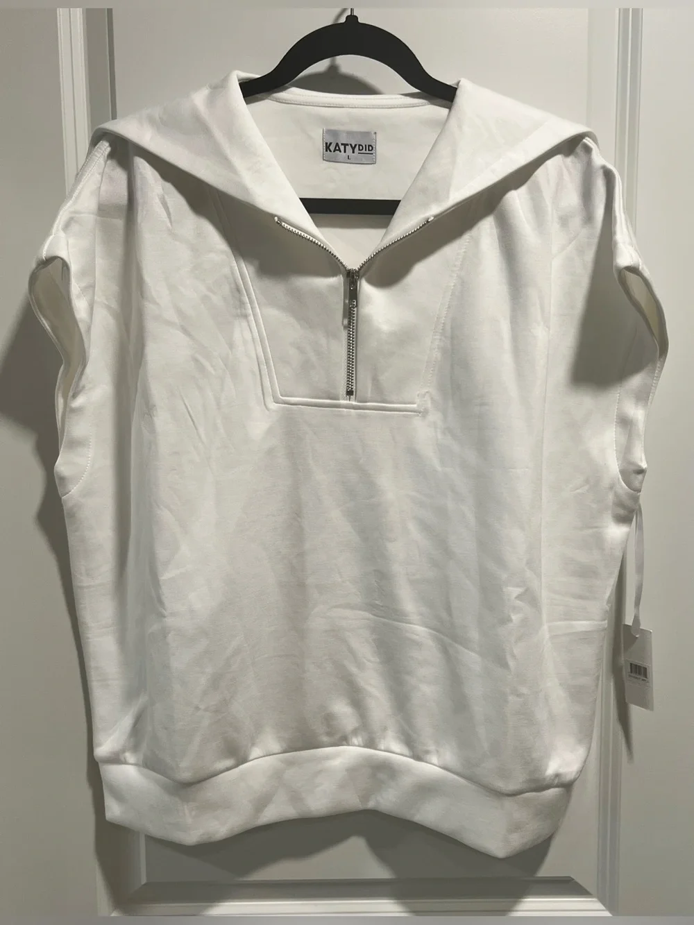 Katydid Women’s White Zip Pullover and Shorts Set Size L NWT